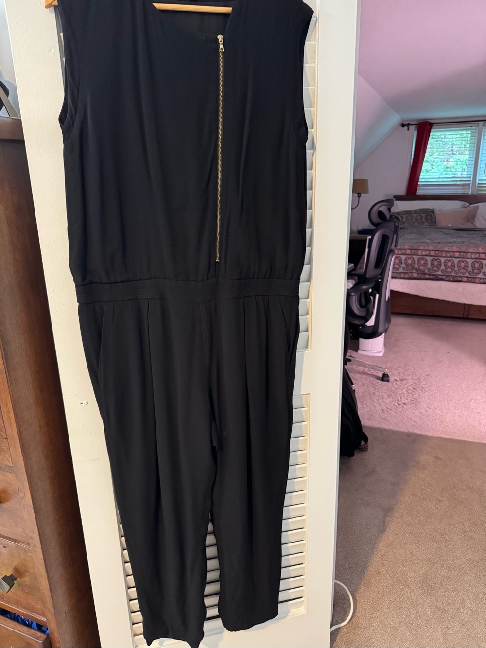 J. Crew Black Sleeveless Zip-Front Jumpsuit